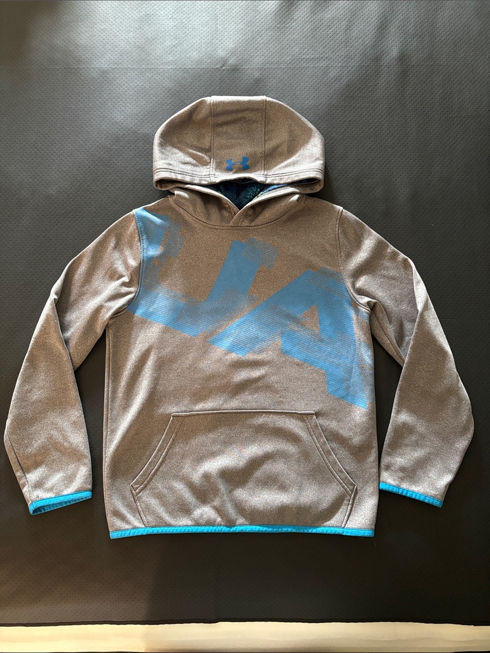 Under Armour Gray Hoodie with Blue Logo Accent